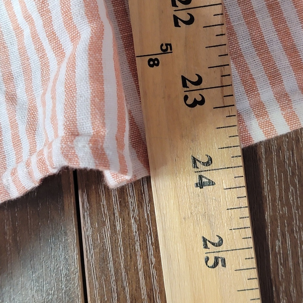 American Eagle Peplum Tank Womens XXL Peach Striped Cotton Linen Blend - Picture 7 of 12